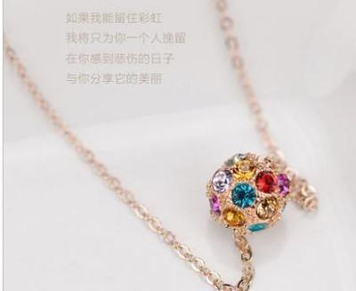 彩虹湾之光，短款水晶锁骨链—镌刻于骨骼的时尚印记